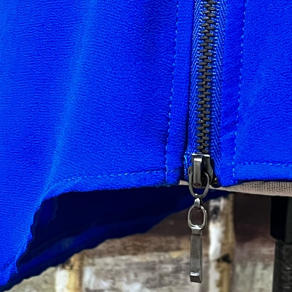 EUC MY MICHELLE Pretty Blue, Zipper Accented High/Low Tunic - Picture 6 of 13